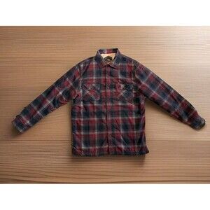 Freedom Foundry Mens Medium Shirt Jacket Sherpa Lined Fleece Plaid Shacket Heavy